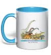 Чашка с цветной ручкой Age of dinosaurs Голубой фото