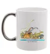 Чашка с цветной ручкой Age of dinosaurs Серебро фото