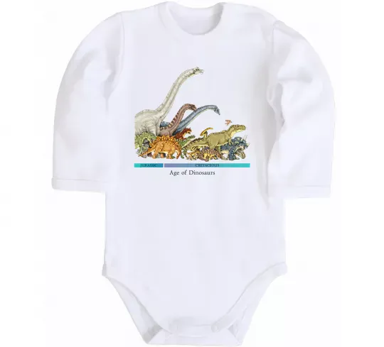 Детский боди Age of dinosaurs Белый фото