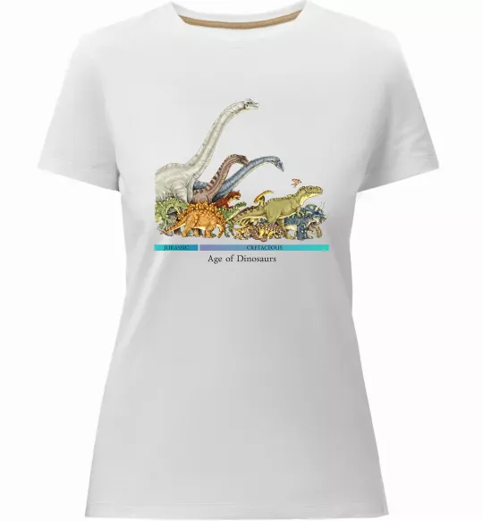 Женская премиум футболка Age of dinosaurs Белый фото