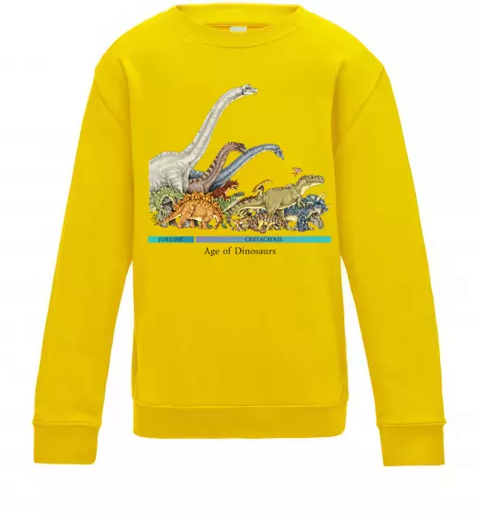 Детский Свитшот Age of dinosaurs Солнечно желтый фото