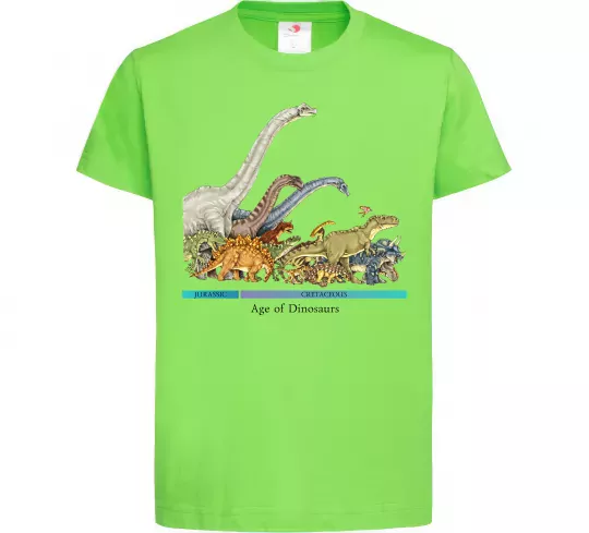 Детская футболка Age of dinosaurs Лаймовый фото
