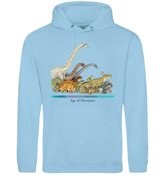 Мужская толстовка (худи) Age of dinosaurs Голубой фото