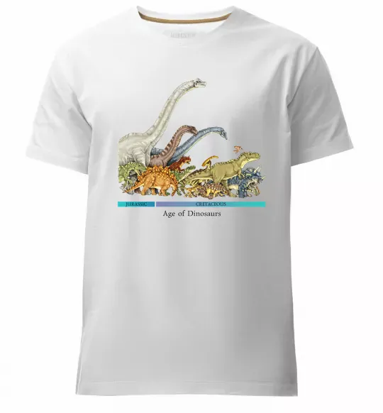 Мужская премиум футболка Age of dinosaurs Белый фото