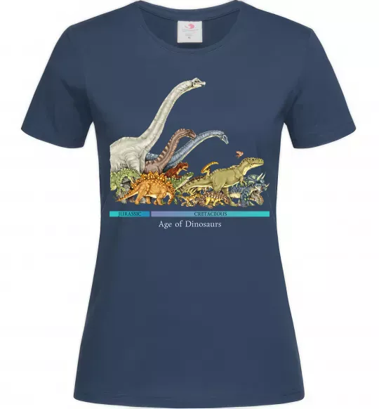 Женская футболка Age of dinosaurs Темно-синий фото