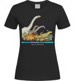 Женская футболка Age of dinosaurs Черный фото