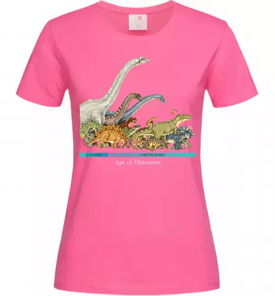 Женская футболка Age of dinosaurs Ярко-розовый фото