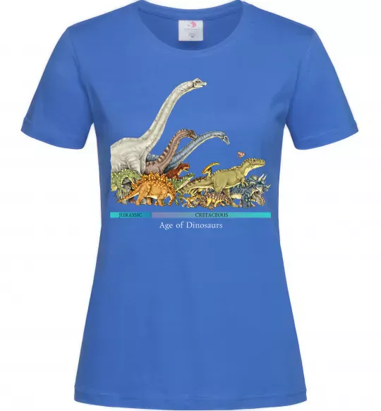 Женская футболка Age of dinosaurs Ярко-синий фото