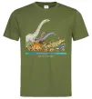 Мужская футболка Age of dinosaurs Оливковый фото