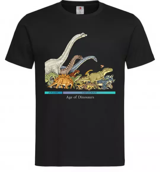 Мужская футболка Age of dinosaurs Черный фото