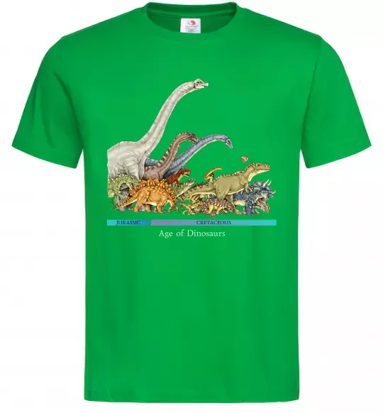 Мужская футболка Age of dinosaurs Зеленый фото
