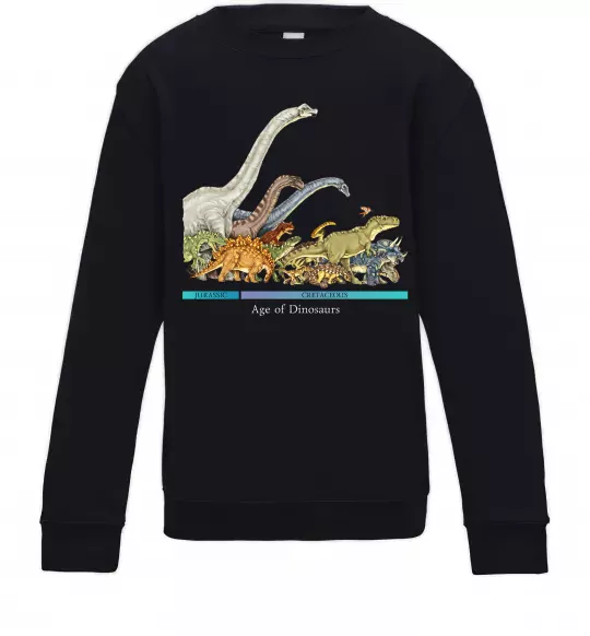 Детский Свитшот Age of dinosaurs Черный фото