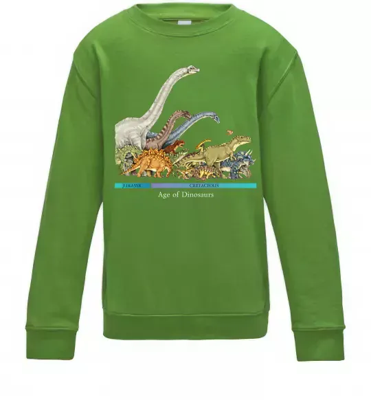 Детский Свитшот Age of dinosaurs Лаймовый фото