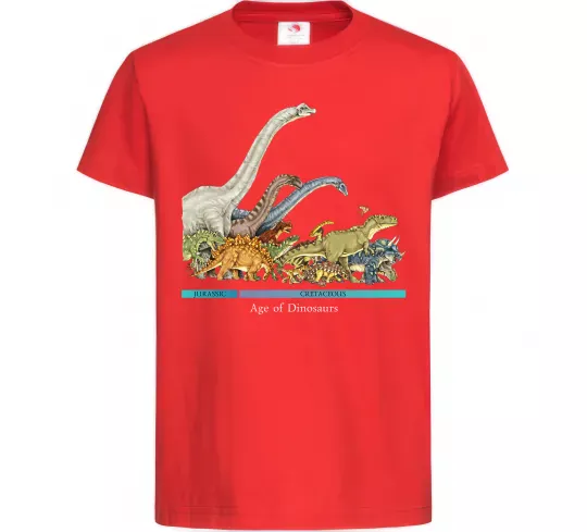 Детская футболка Age of dinosaurs Красный фото