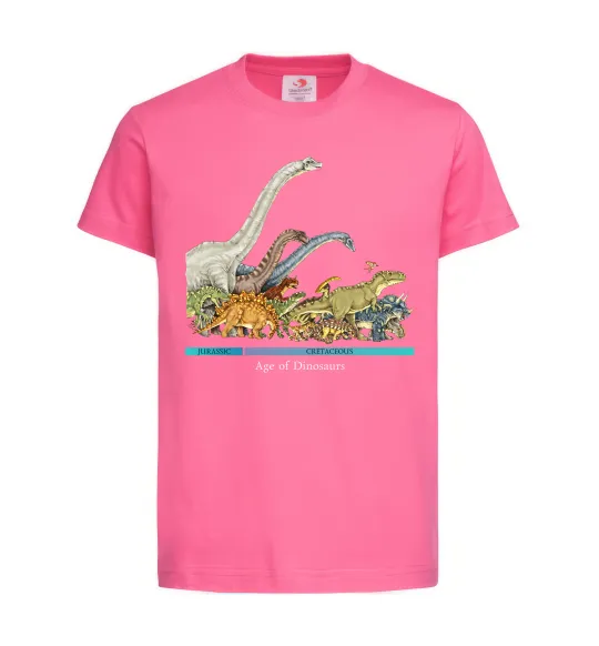 Детская футболка Age of dinosaurs Ярко-розовый фото