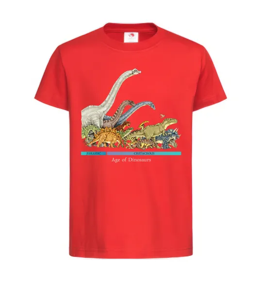 Детская футболка Age of dinosaurs Красный фото