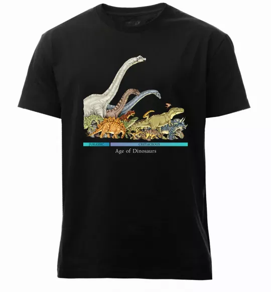 Мужская премиум футболка Age of dinosaurs Черный фото