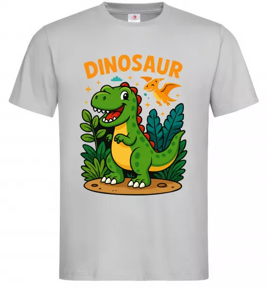 Чоловіча футболка Dinosaur Сірий фото