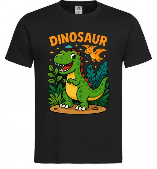Чоловіча футболка Dinosaur Чорний фото