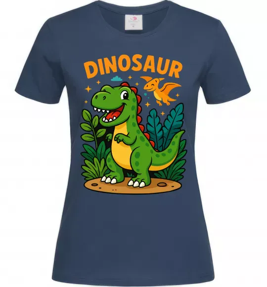 Жіноча футболка Dinosaur Темно-синій фото