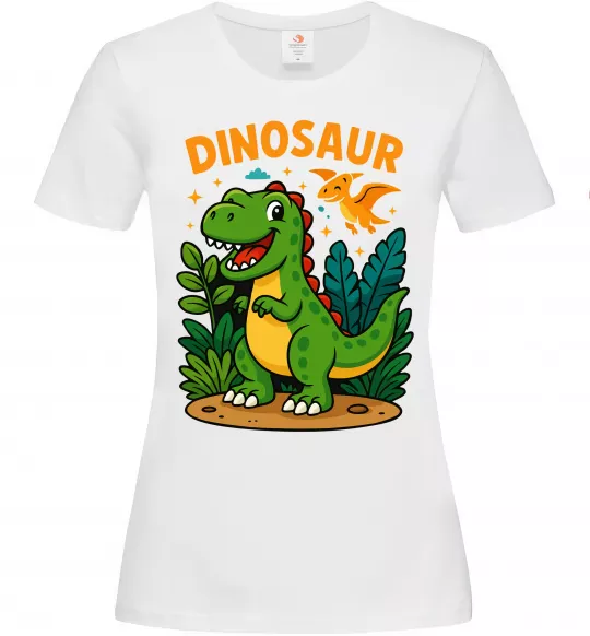 Жіноча футболка Dinosaur Білий фото