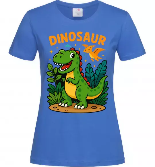 Жіноча футболка Dinosaur Яскраво-синій фото