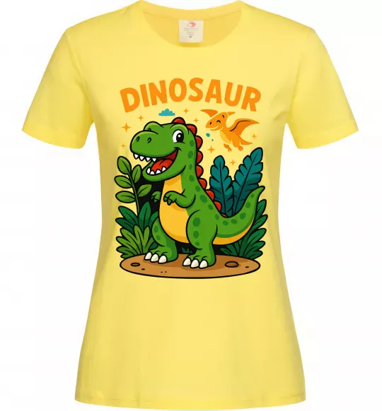 Жіноча футболка Dinosaur Лимонний фото