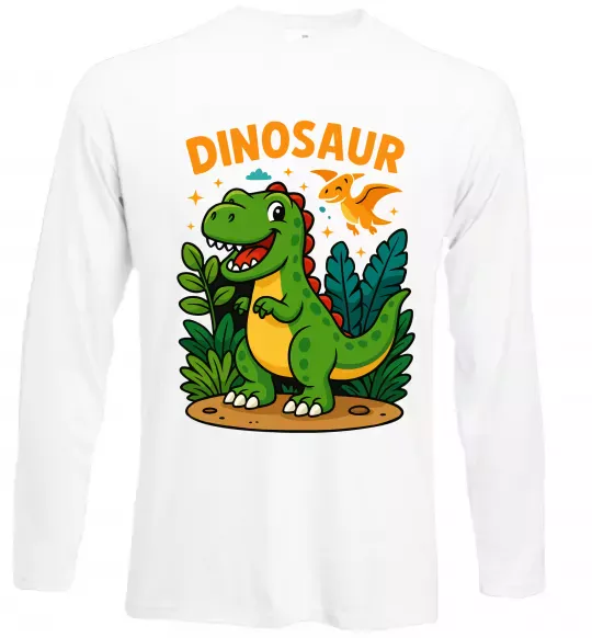 Лонгслив Dinosaur Белый фото