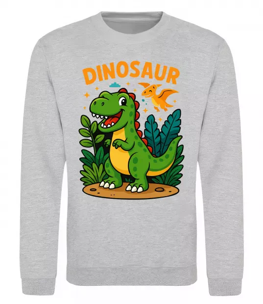 Свитшот Dinosaur Серый меланж фото