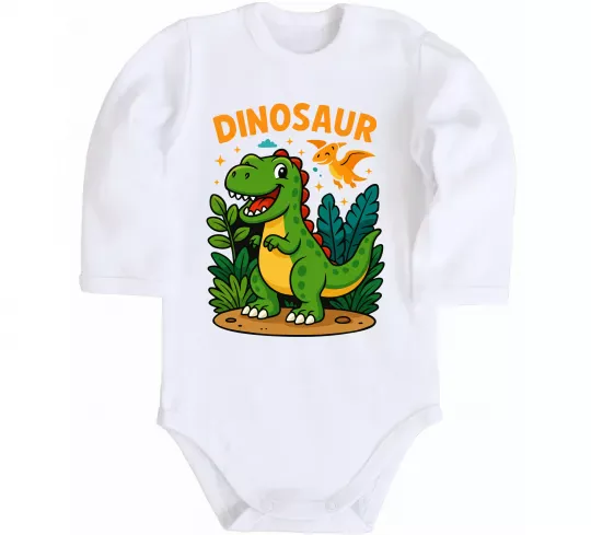 Детский боди Dinosaur Белый фото