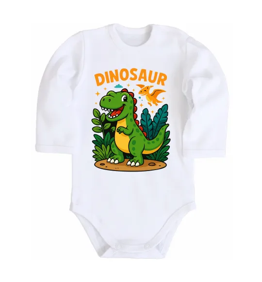 Дитячий бодік Dinosaur Білий фото