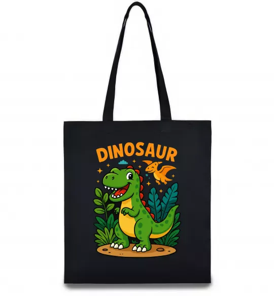 Эко-сумка Dinosaur Черный фото