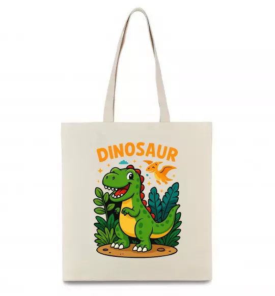 Эко-сумка Dinosaur Бежевый фото