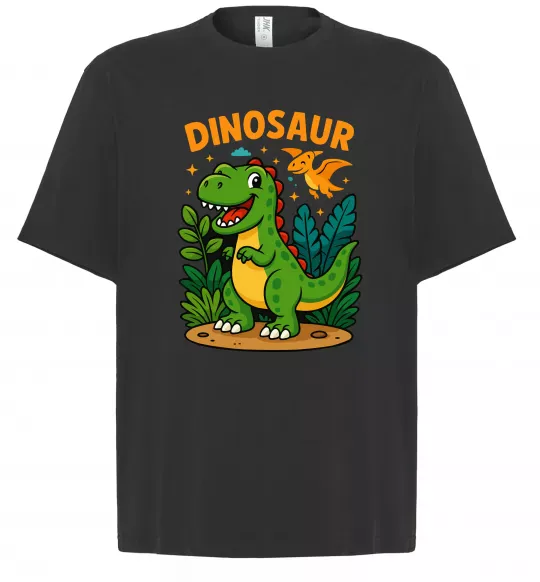 Футболка Оверсайз Dinosaur Черный фото