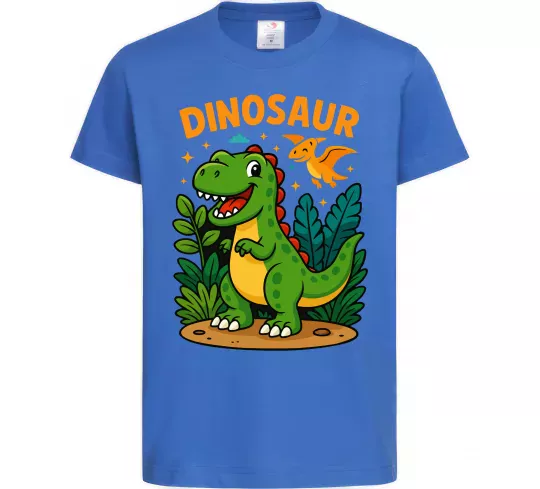 Детская футболка Dinosaur Ярко-синий фото