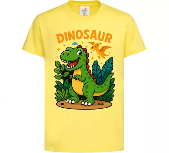 Детская футболка Dinosaur Лимонный фото