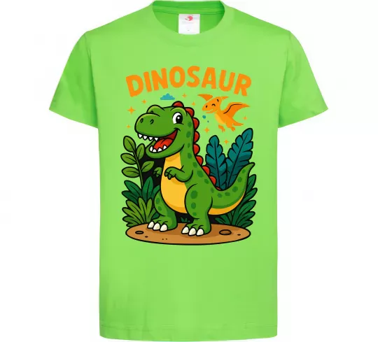 Детская футболка Dinosaur Лаймовый фото