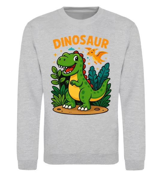 Світшот Dinosaur Сірий меланж фото