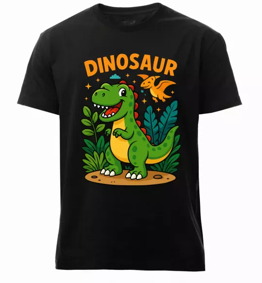 Мужская премиум футболка Dinosaur Черный фото