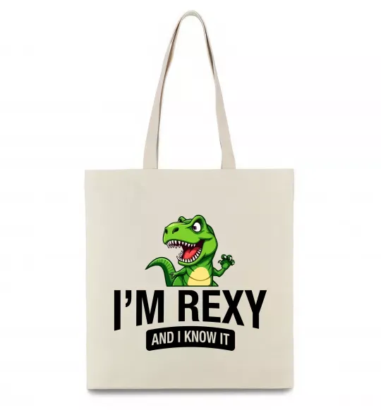 Еко-сумка I`m rexy and I know it Бежевий фото