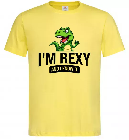 Мужская футболка I`m rexy and I know it Лимонный фото