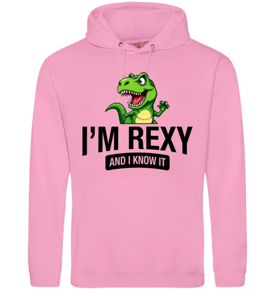 Мужская толстовка (худи) I`m rexy and I know it Розовый фото