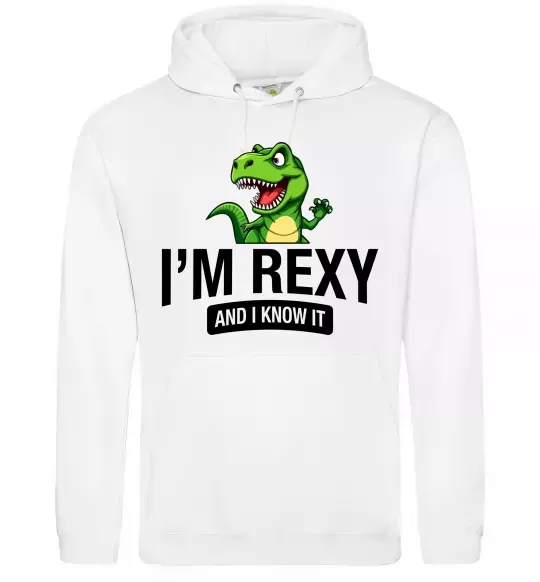 Мужская толстовка (худи) I`m rexy and I know it Белый фото