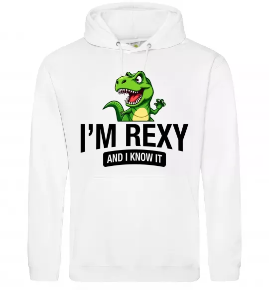 Женская толстовка (худи) I`m rexy and I know it Белый фото