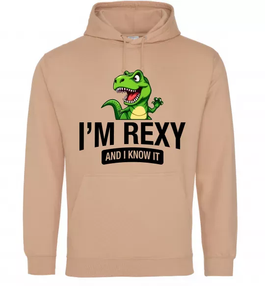 Женская толстовка (худи) I`m rexy and I know it Песочный фото
