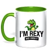 Чашка с цветной ручкой I`m rexy and I know it Лаймовый фото