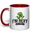 Чашка с цветной ручкой I`m rexy and I know it Красный фото