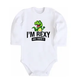 Детский боди I`m rexy and I know it Белый фото