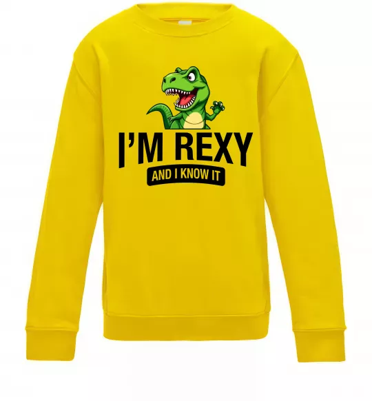 Детский Свитшот I`m rexy and I know it Солнечно желтый фото
