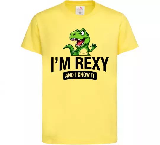 Детская футболка I`m rexy and I know it Лимонный фото